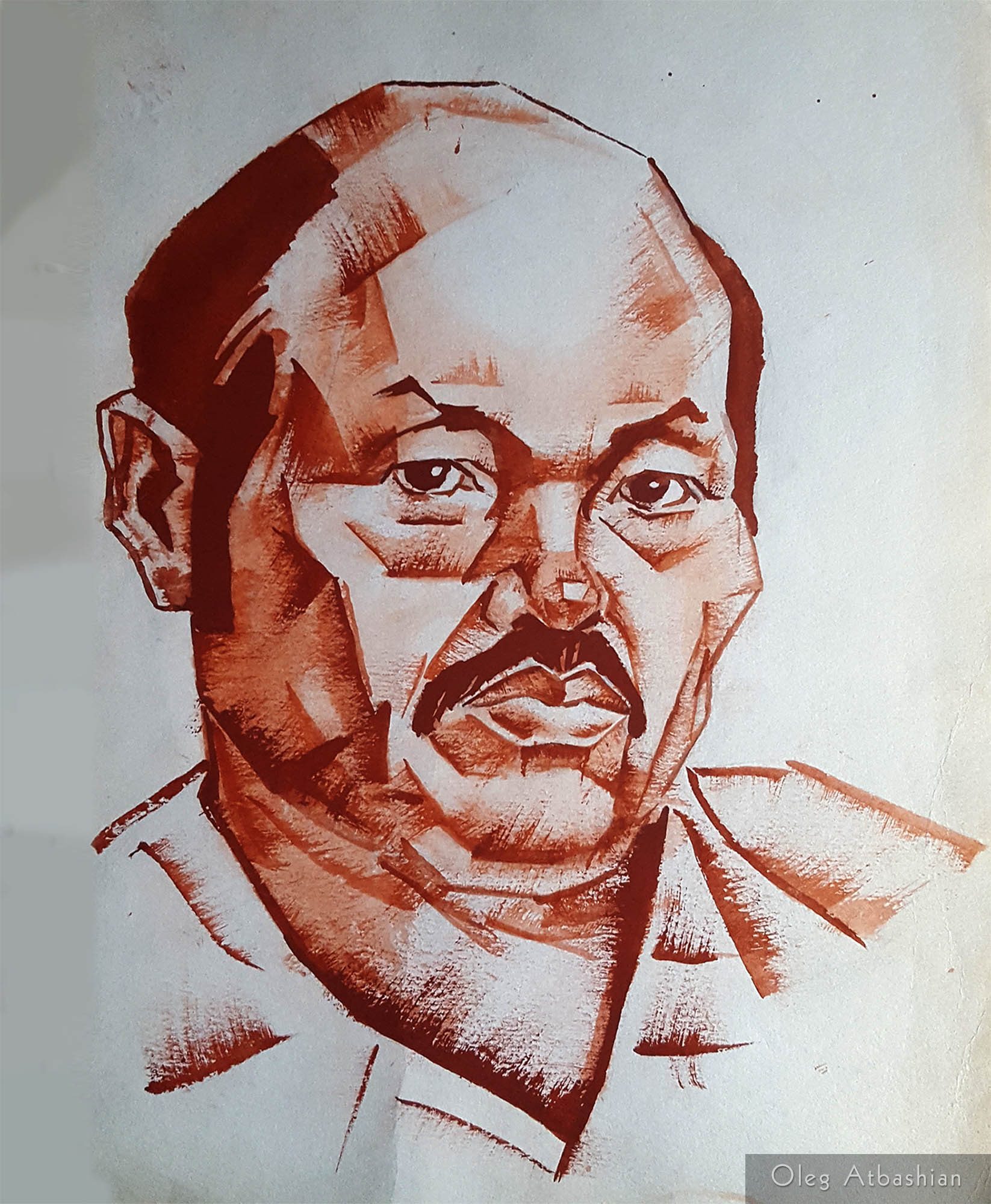 Bashkir Man in Brown Ink