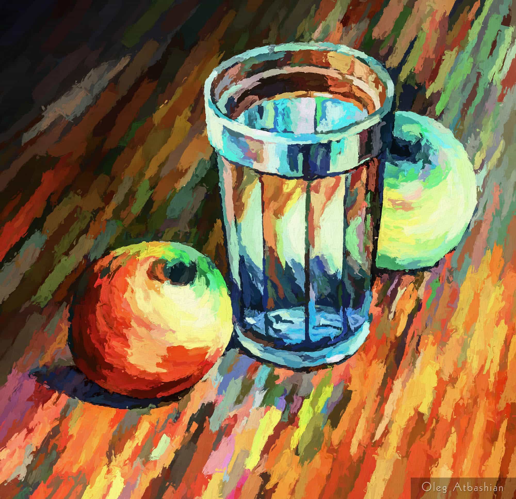 Still Life: Apple in a Glass of Water